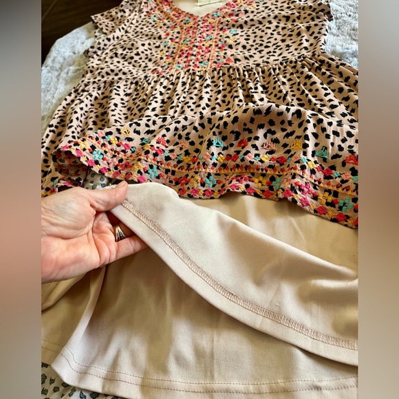 EUC Savanna Jane Animal Print Dress in Pink & Black Colorful Embroidery Medium - Picture 15 of 16